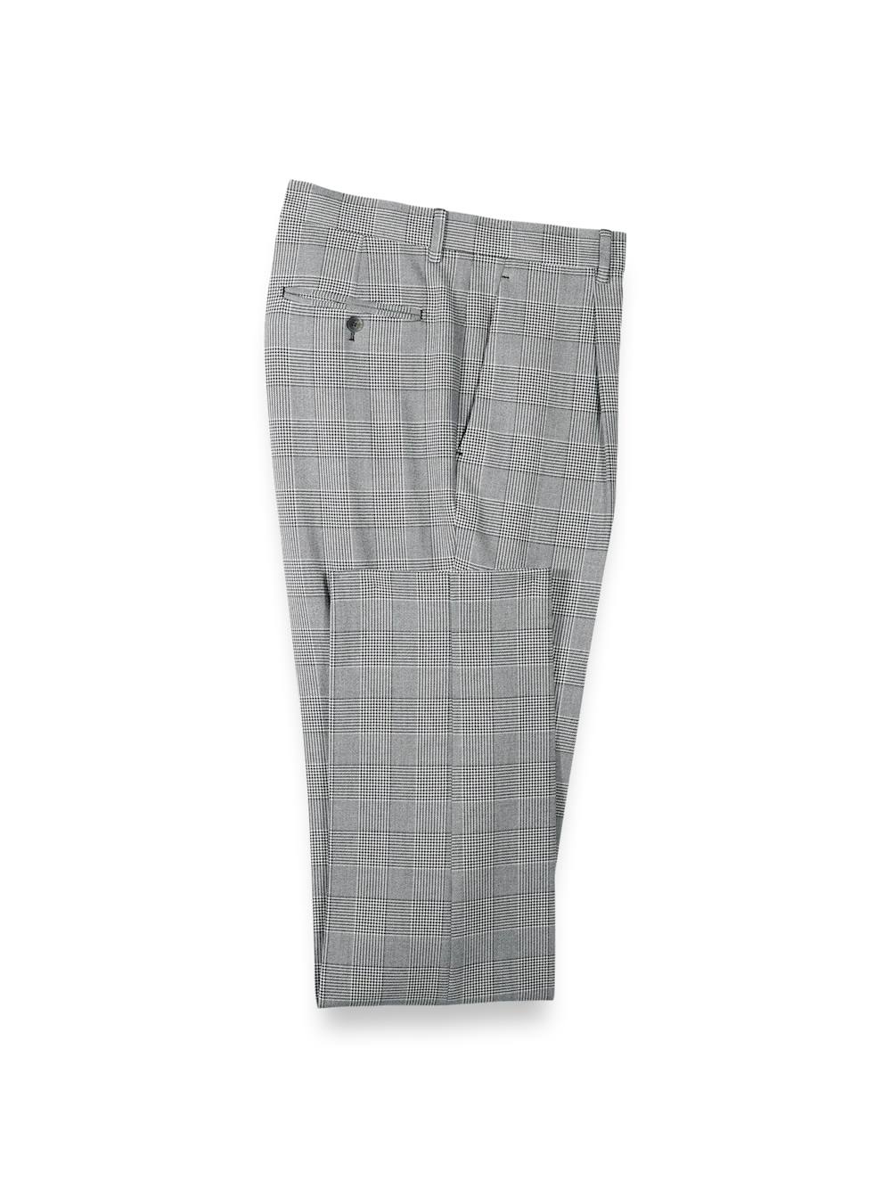 Black/White Plaid Houndstooth Double Breasted Peak Lapel Suit - Black/white - Image 9