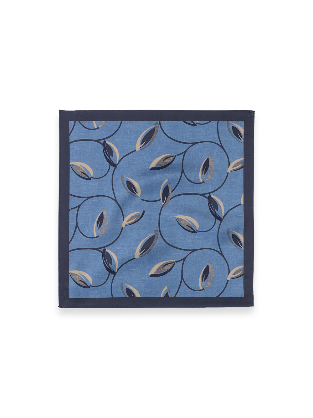 Botanical Silk Pocket Square - Blue - Image 2