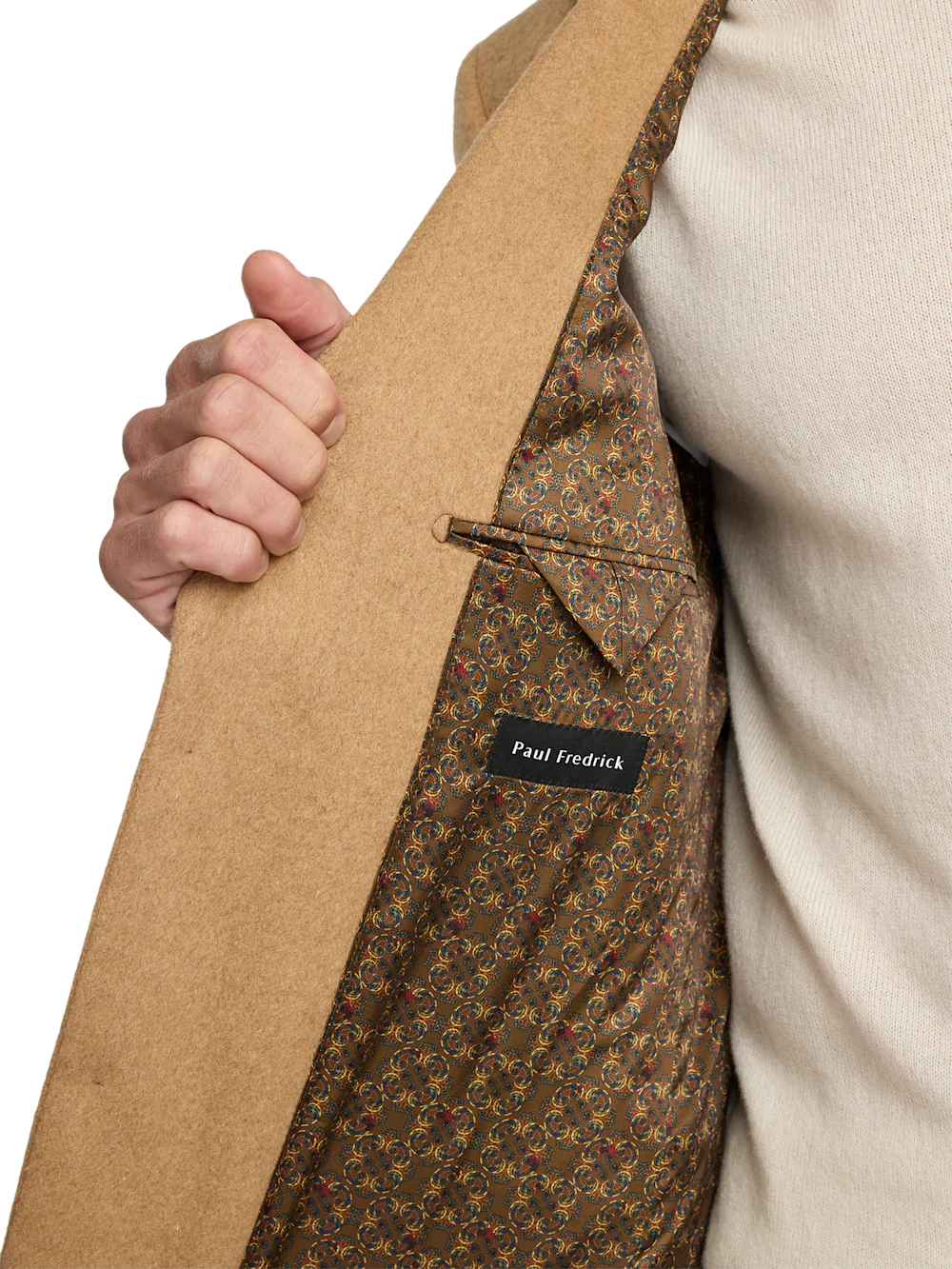 Camelhair Single Breasted Peak Lapel Sport Coat - Camel - Image 5