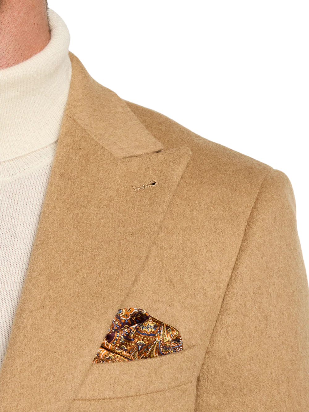 Camelhair Single Breasted Peak Lapel Sport Coat - Camel - Image 7