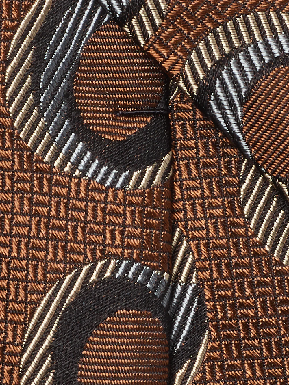 Circles Woven Silk Tie - Brown - Image 4