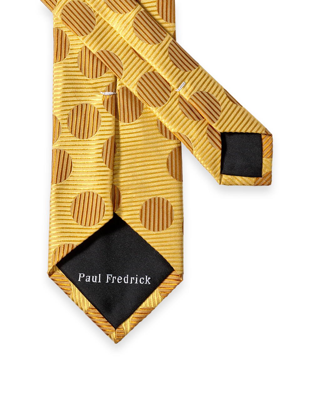 Circles Woven Silk Tie - Yellow - Image 3