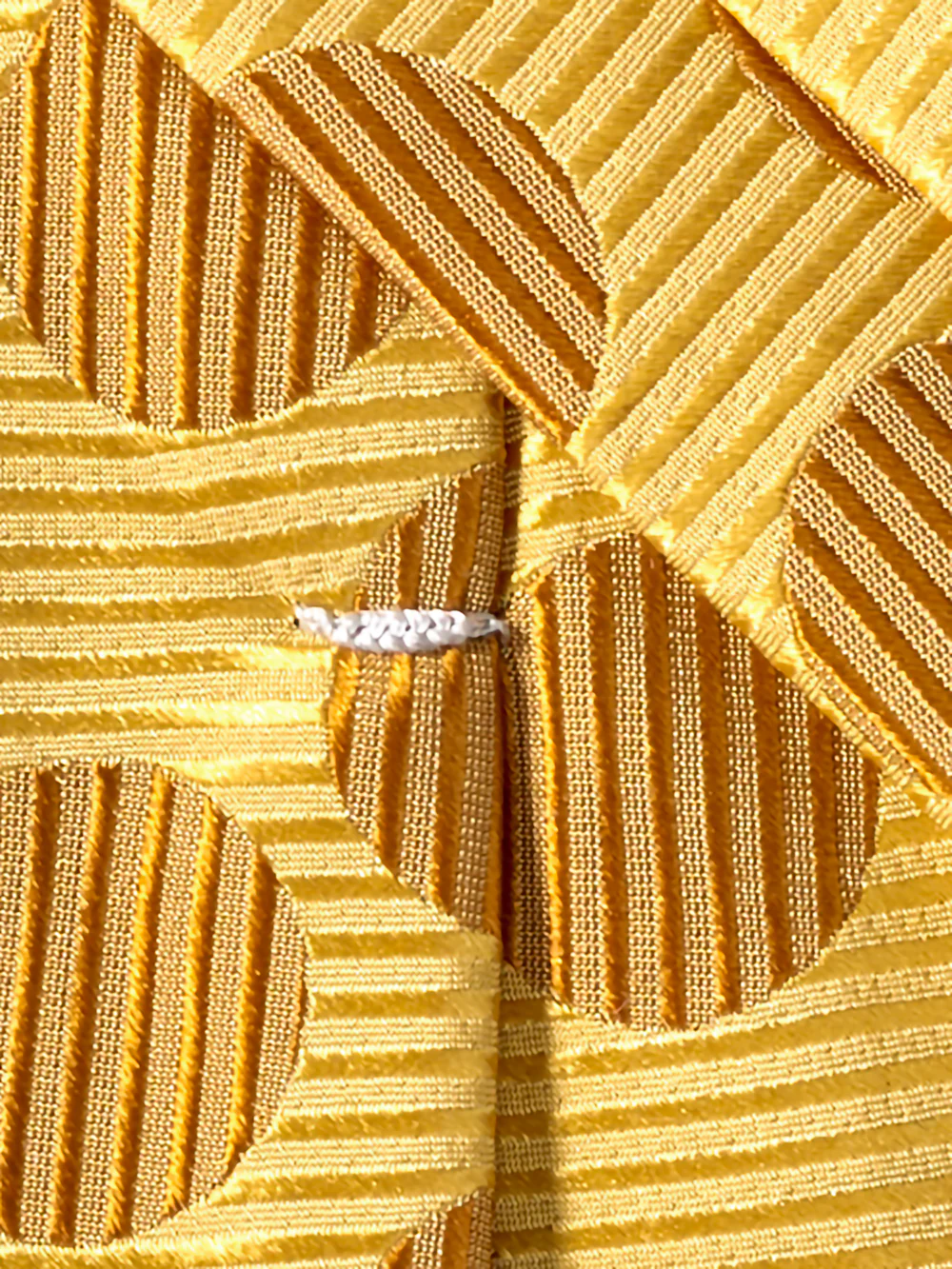 Circles Woven Silk Tie - Yellow - Image 4