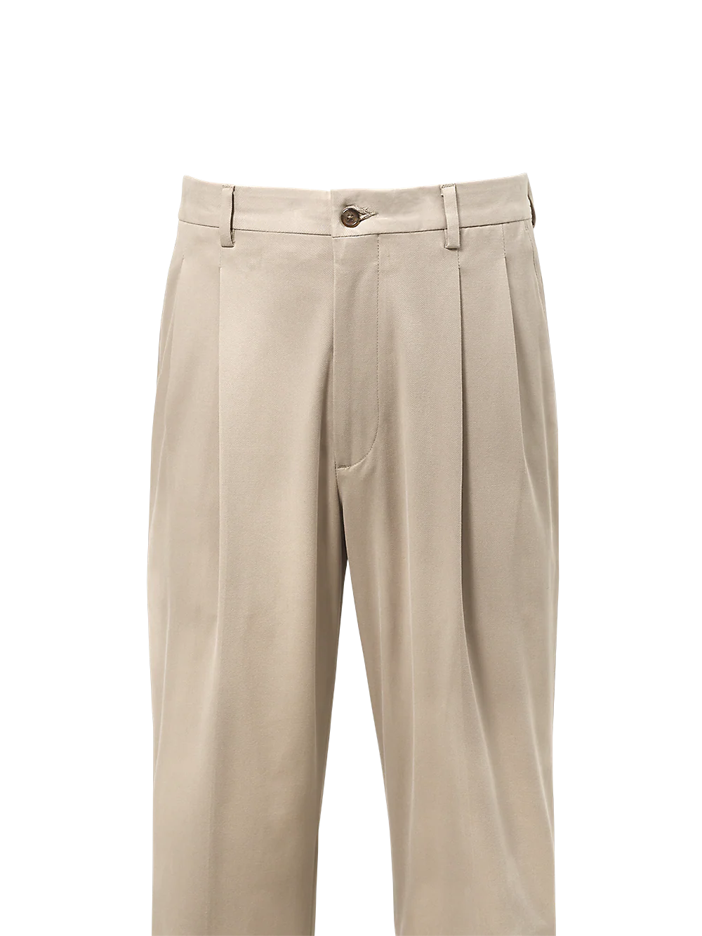 Classic Fit Cotton Stretch Twill Pleated Pants - Blue - Image 2