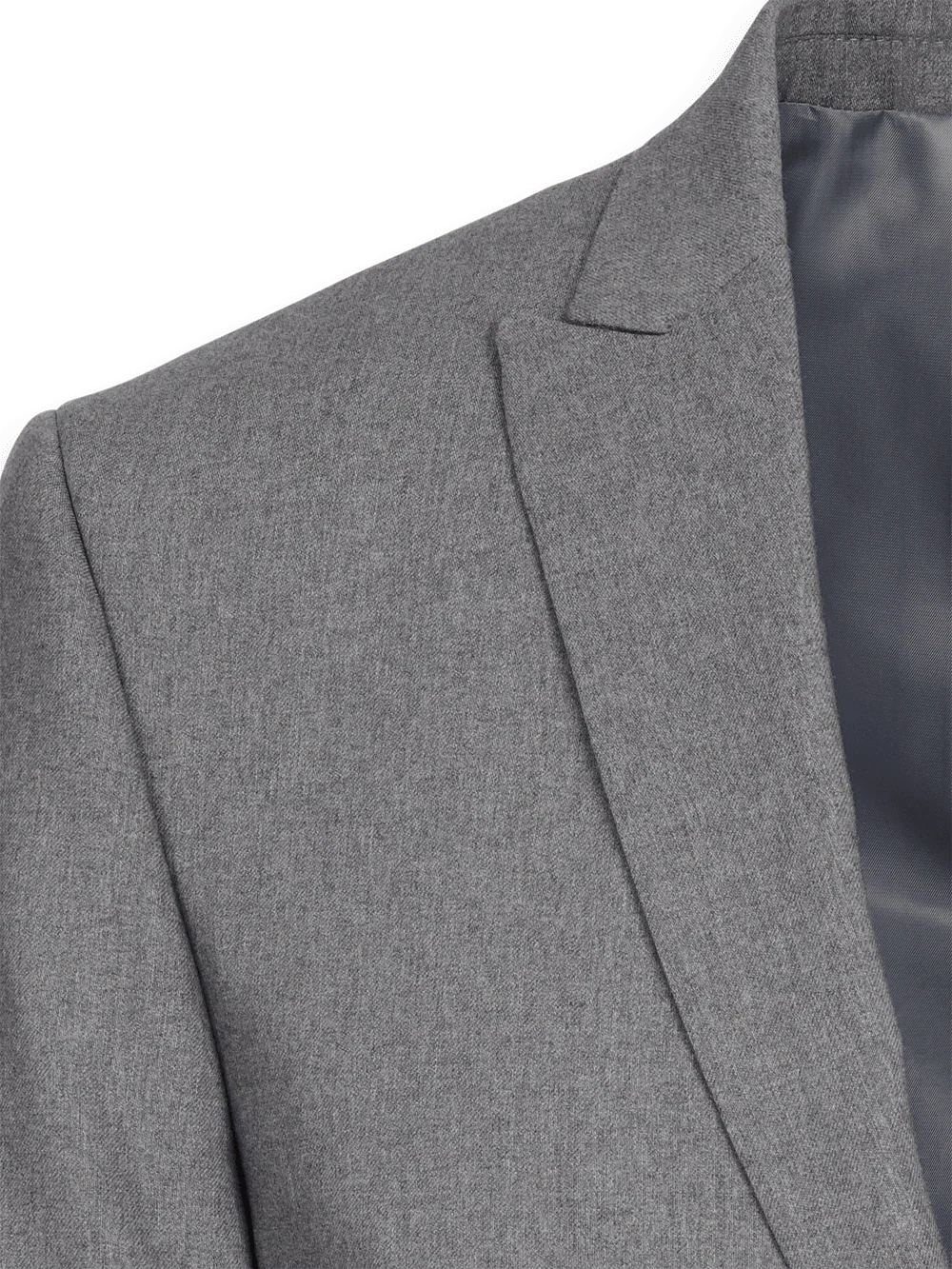 Classic Fit Essential Wool Peak Lapel Side Vents Suit Jacket - Navy Windowpane - Image 3