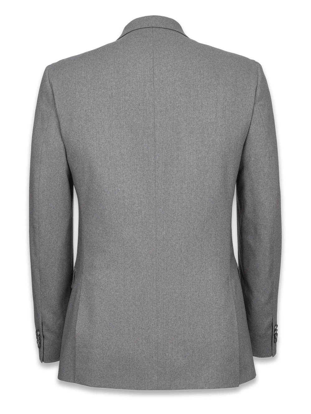 Classic Fit Essential Wool Peak Lapel Side Vents Suit Jacket - Navy Windowpane - Image 4