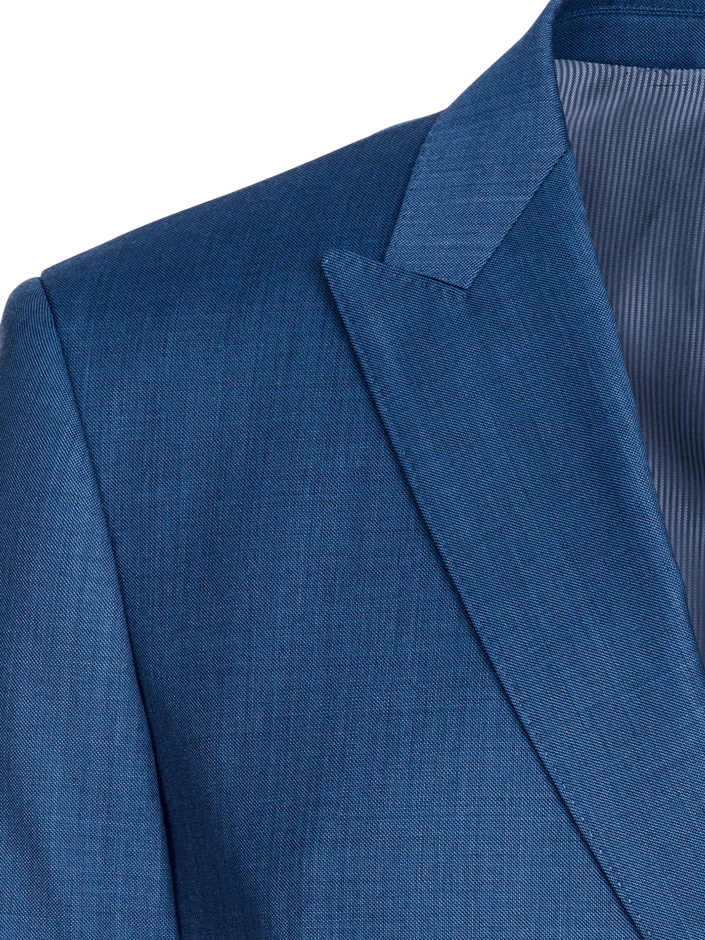 Classic Fit Sharkskin Double Breasted Peak Lapel Suit Jacket - Grey - Image 4