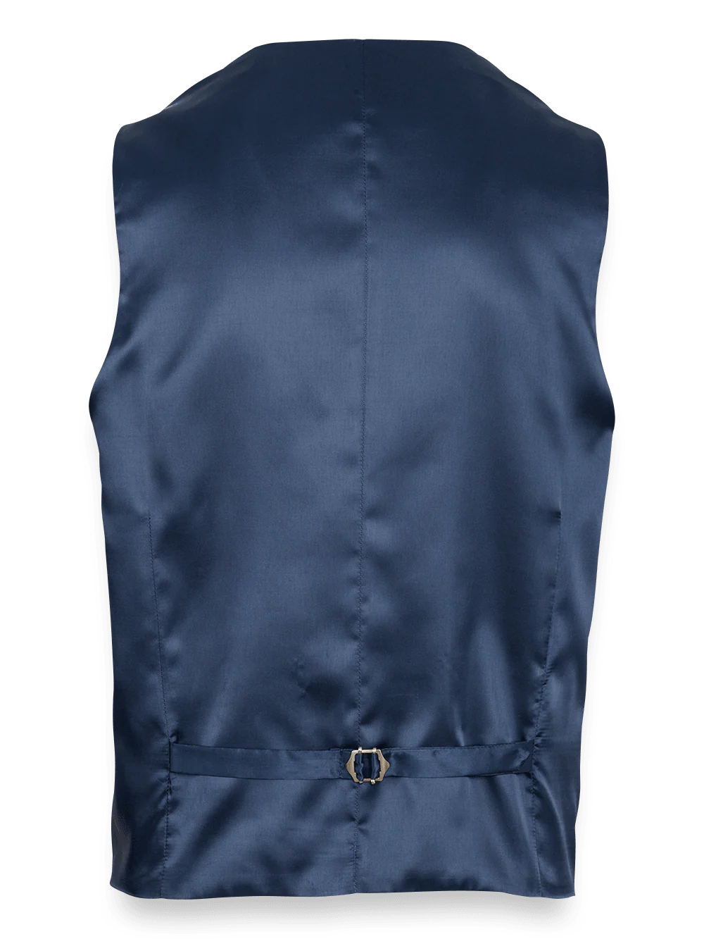 Classic Fit Sharkskin No Lapel Suit Vest - Sky Blue - Image 2