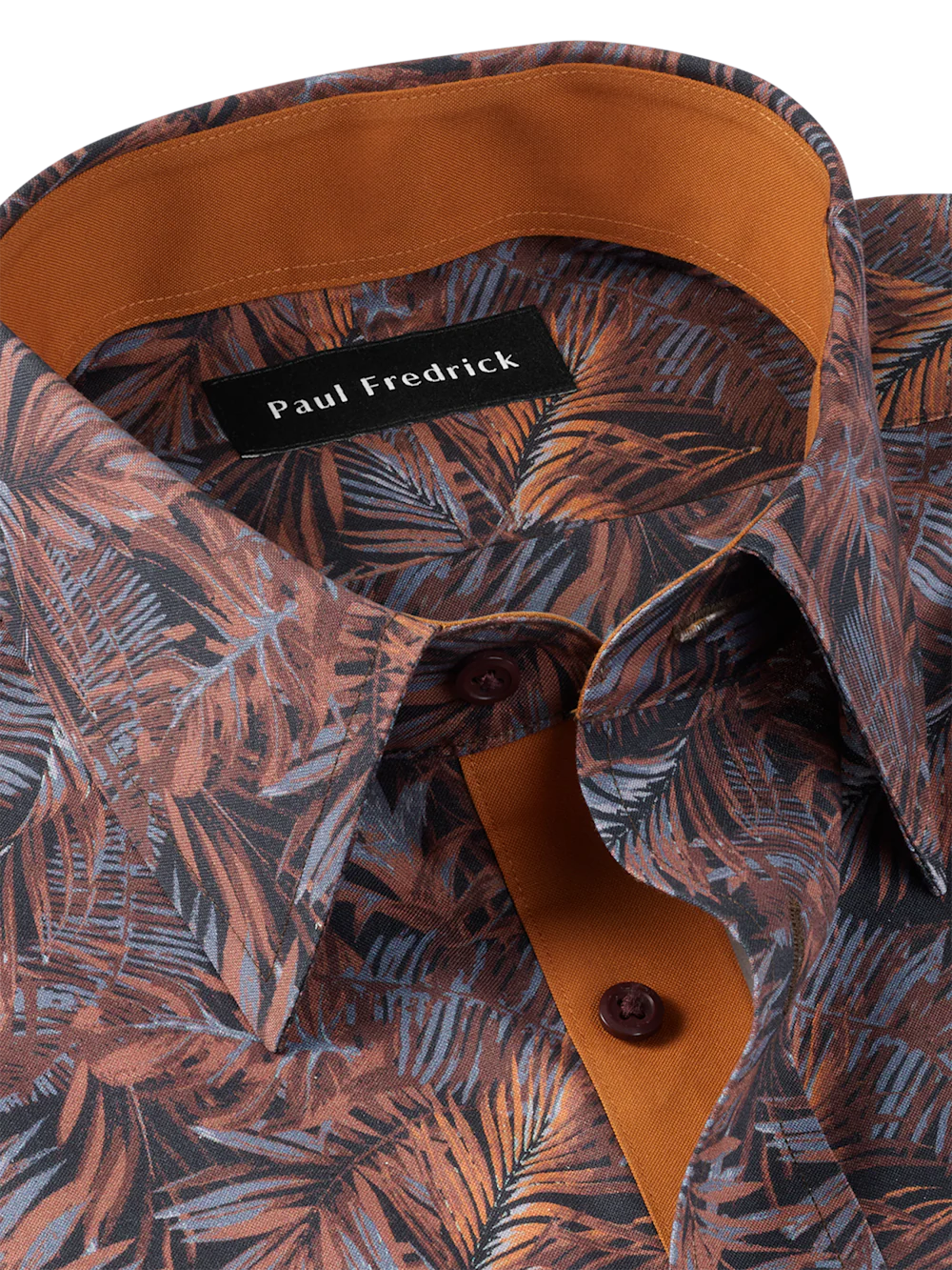 Comfort Stretch Non-Iron Botanical Dress Shirt With Contrast Trim - Multi - Image 7