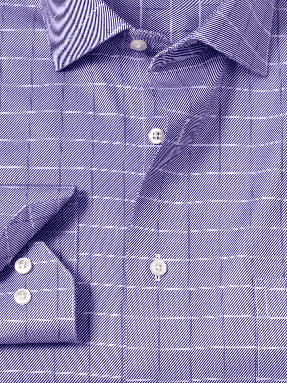Comfort Stretch Non-Iron Check Dress Shirt - Purple - Image 6