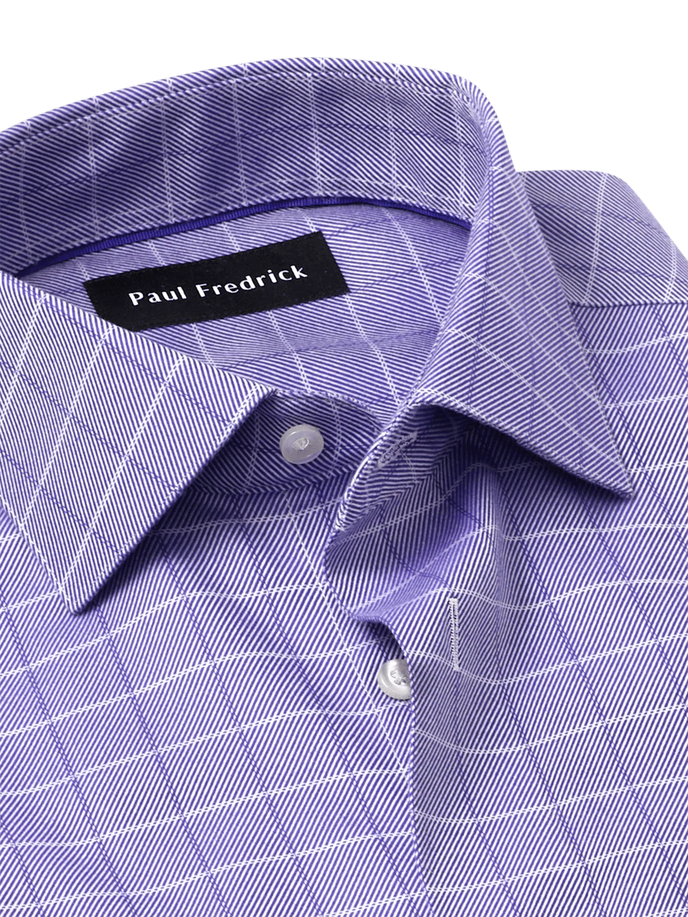 Comfort Stretch Non-Iron Check Dress Shirt - Purple - Image 7