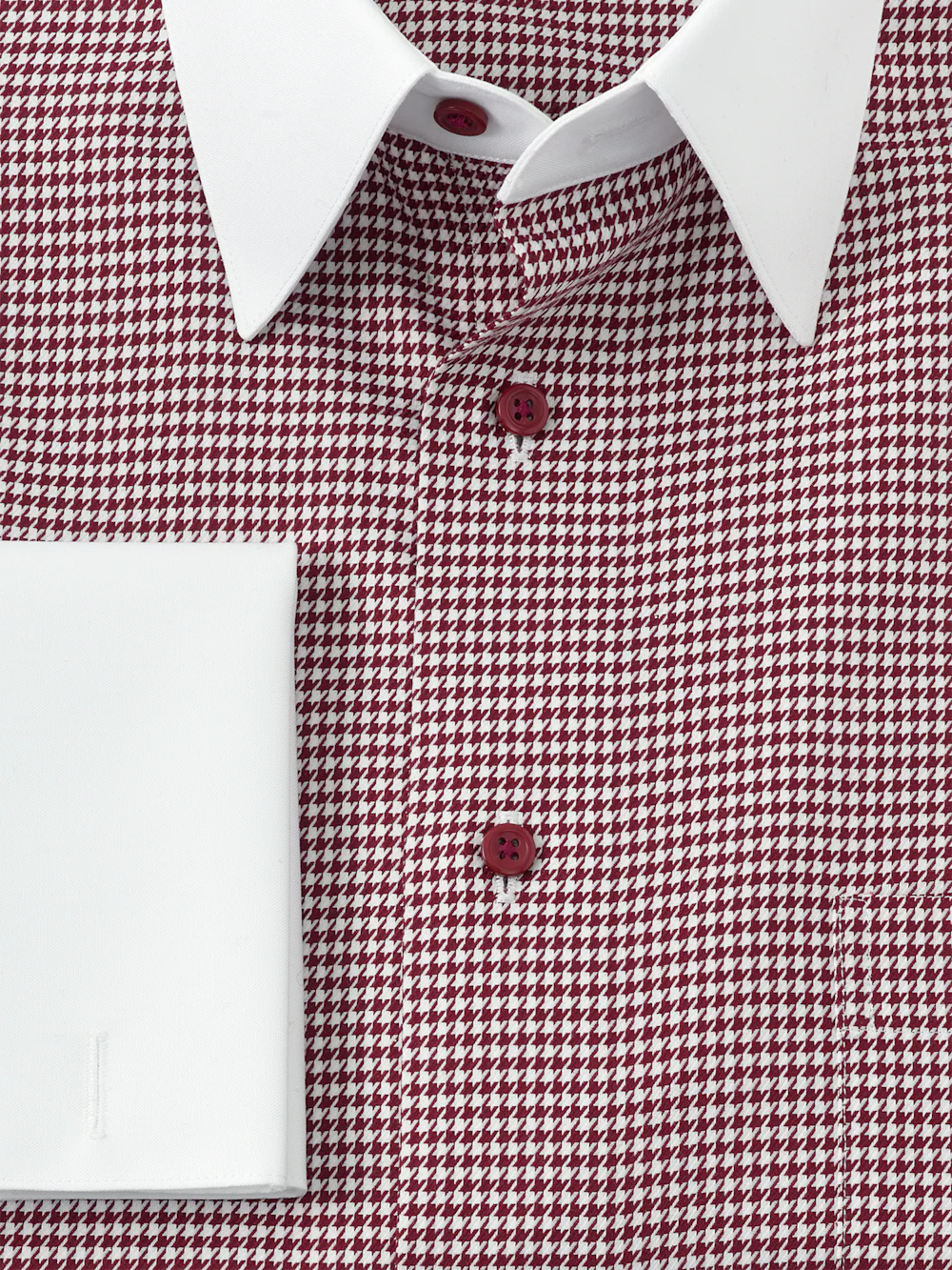 Comfort Stretch Non-Iron Check Dress Shirt - Burgundy - Image 6