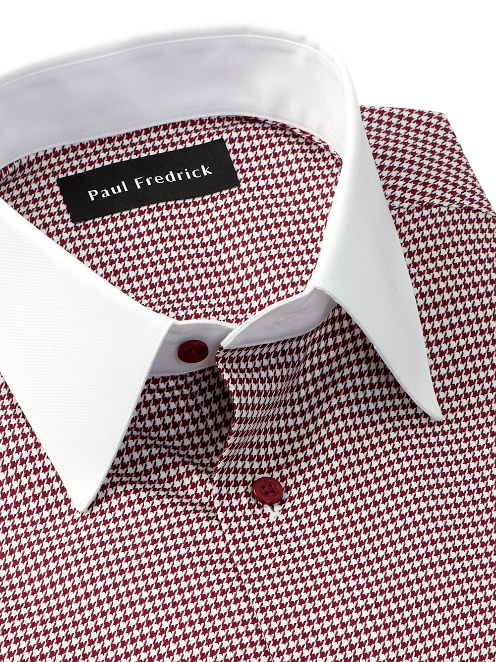 Comfort Stretch Non-Iron Check Dress Shirt - Burgundy - Image 7