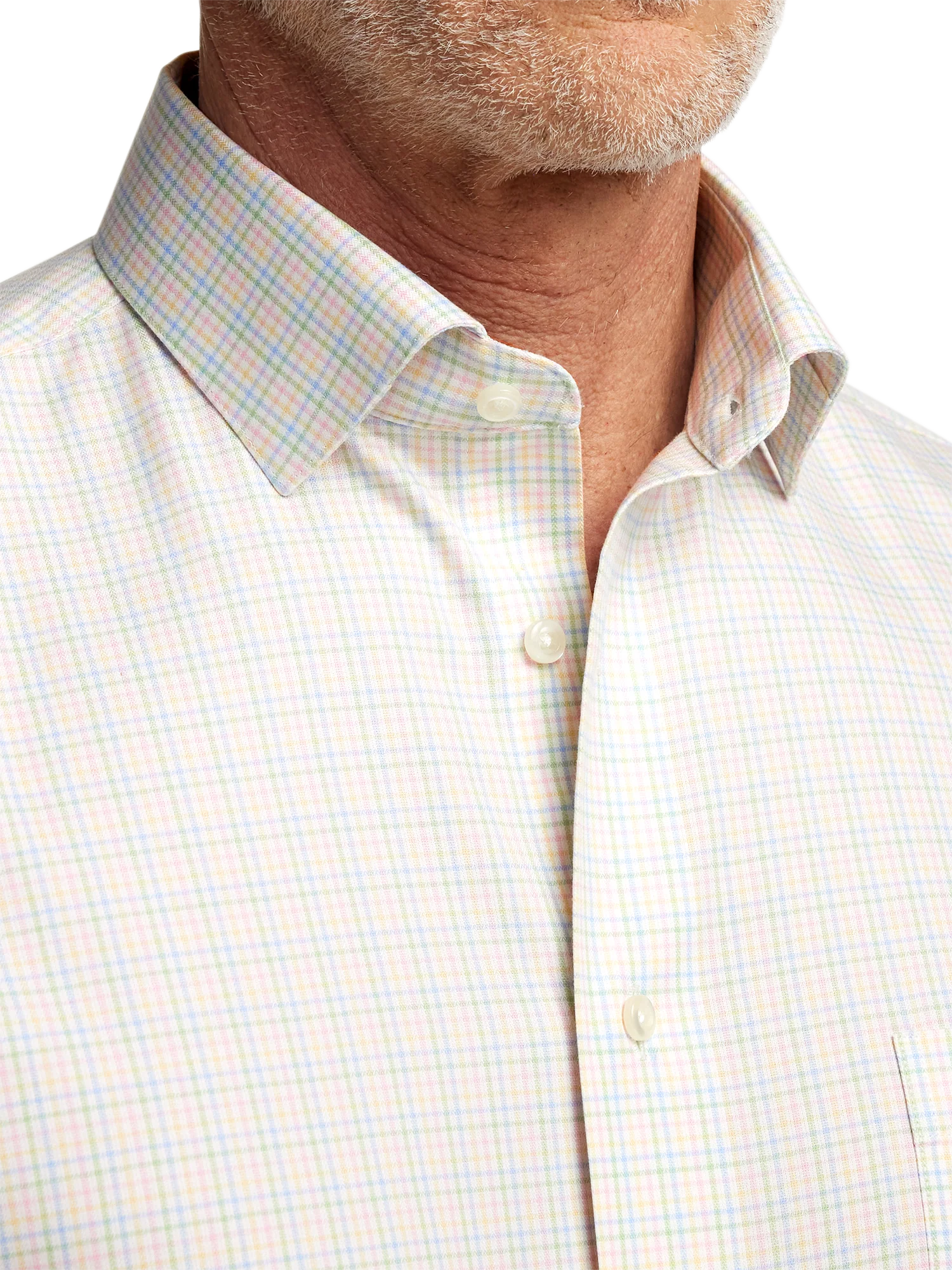 Comfort Stretch Non-Iron Check Dress Shirt - Multi - Image 3