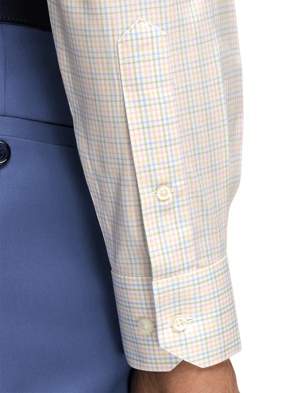 Comfort Stretch Non-Iron Check Dress Shirt - Multi - Image 4
