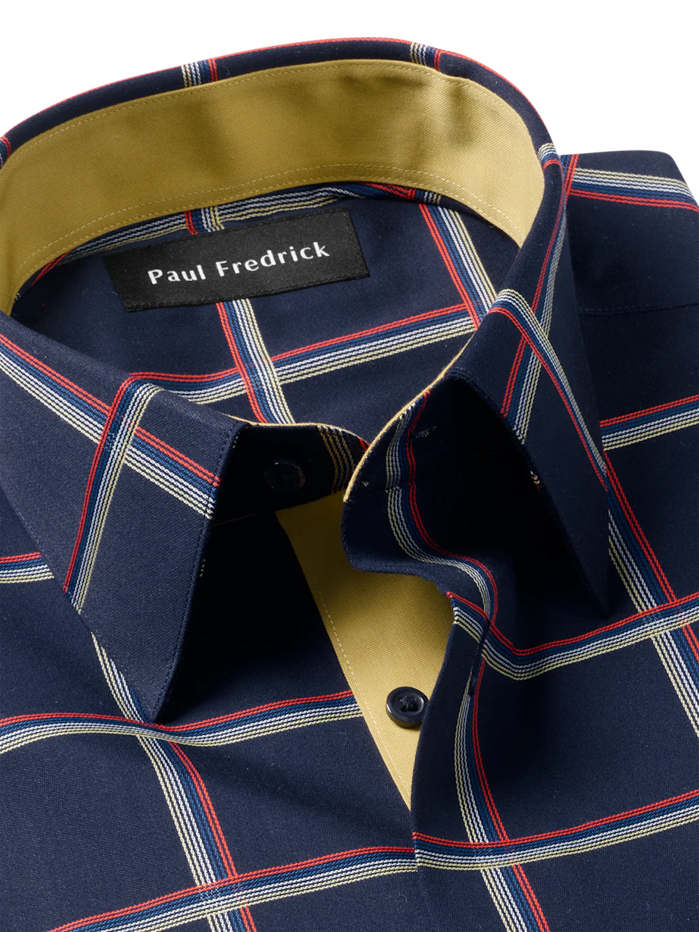 Comfort Stretch Non-Iron Check Dress Shirt With Contrast Trim - Navy Multi - Image 7