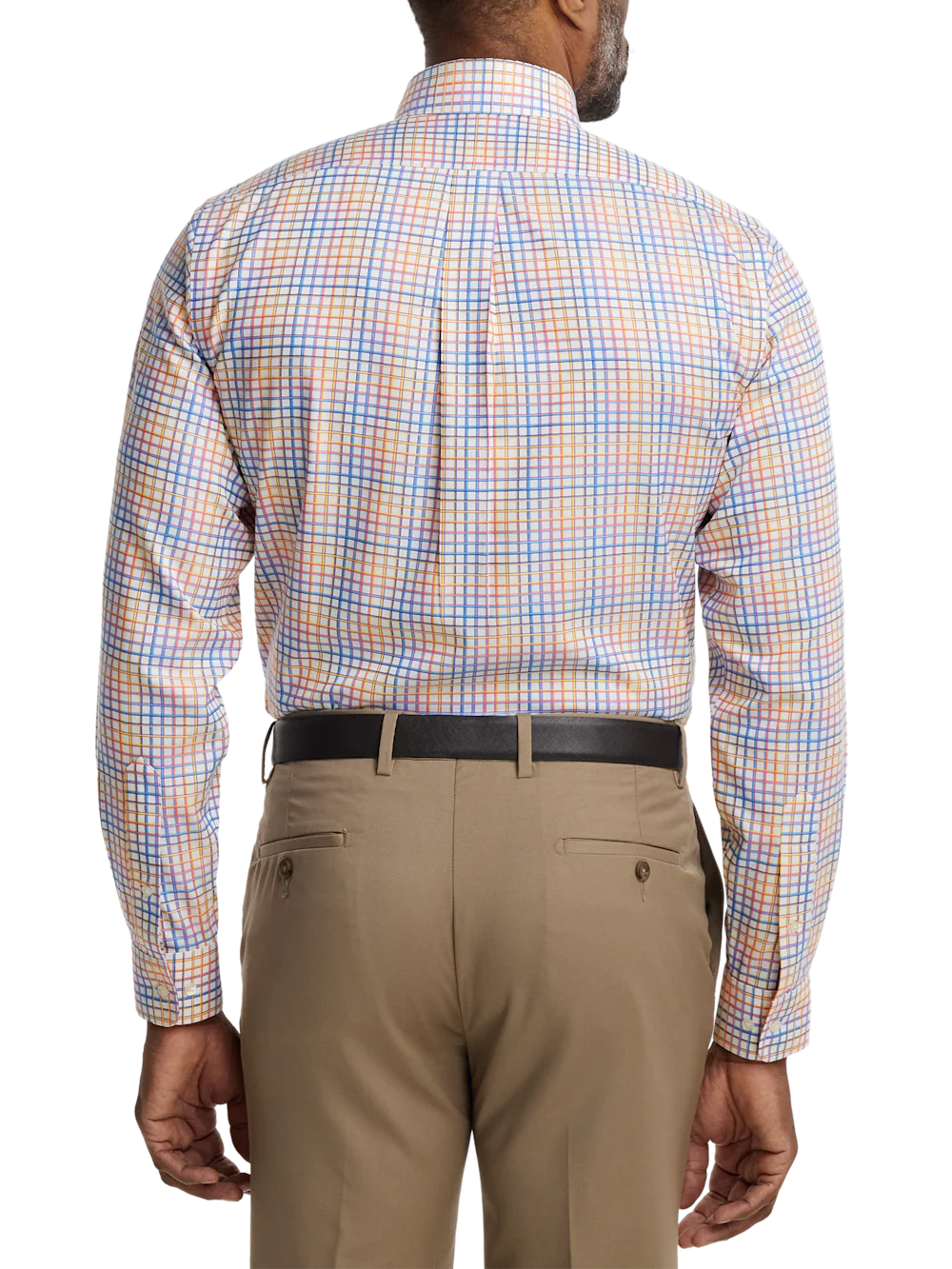 Comfort Stretch Non-Iron Check Dress Shirt With Contrast Trim - Multi - Image 5