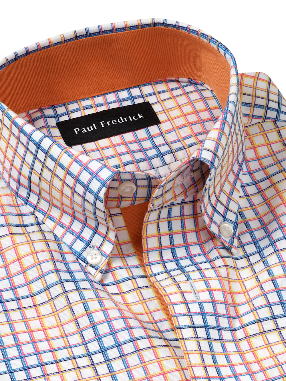 Comfort Stretch Non-Iron Check Dress Shirt With Contrast Trim - Multi - Image 7