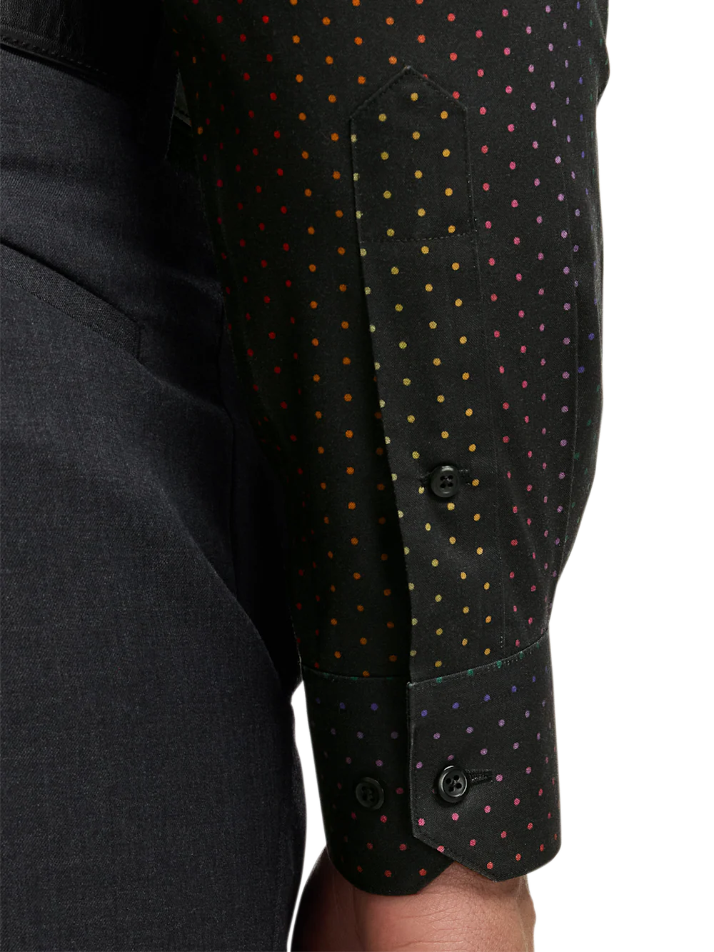 Comfort Stretch Non-Iron Dot Dress Shirt - Multi - Image 4