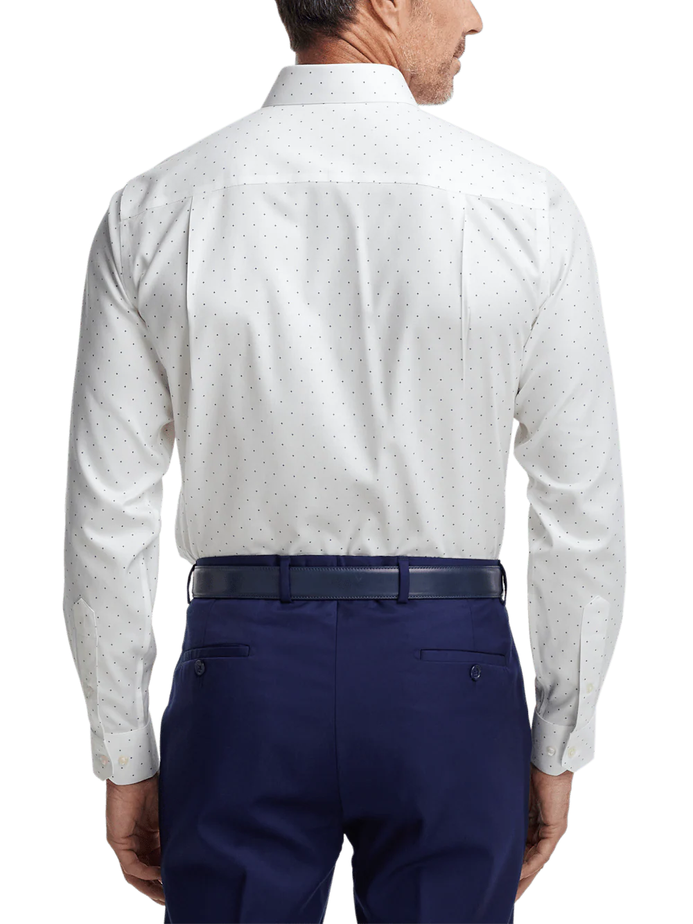 Comfort Stretch Non-Iron Geometric Dress Shirt - White/purple - Image 5