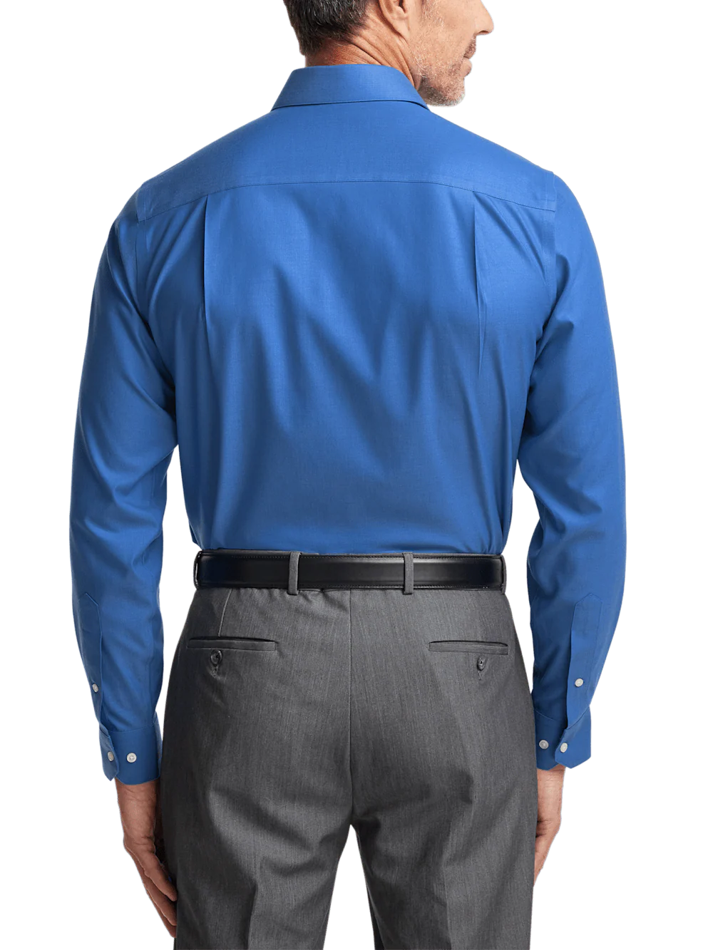 Comfort Stretch Non-Iron Herringbone Dress Shirt - Cobalt - Image 5
