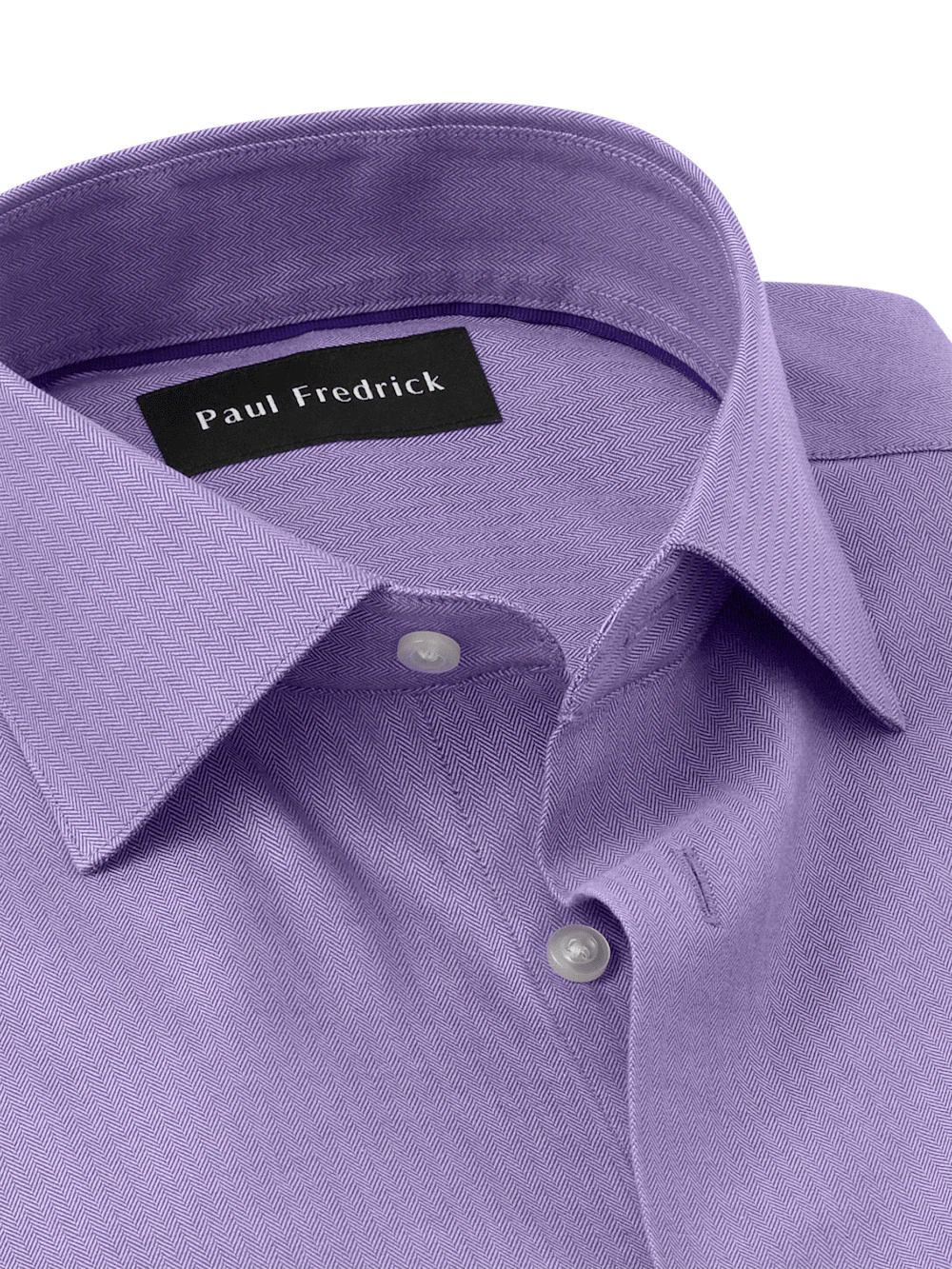 Comfort Stretch Non-Iron Herringbone Dress Shirt - Purple - Image 7