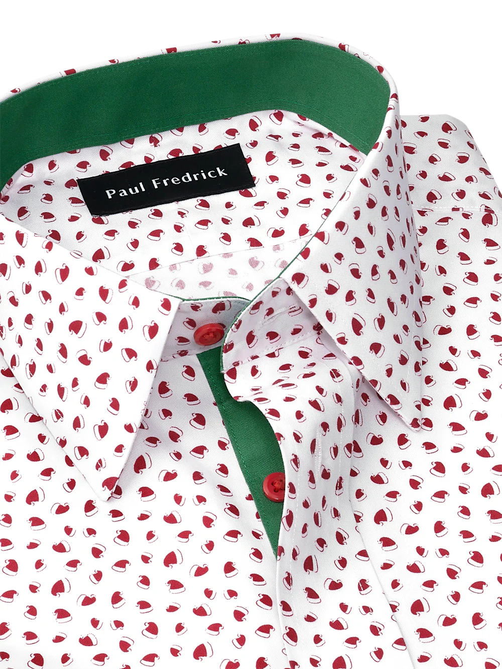 Comfort Stretch Non-Iron Novelty Dress Shirt With Contrast Trim - Red - Image 7