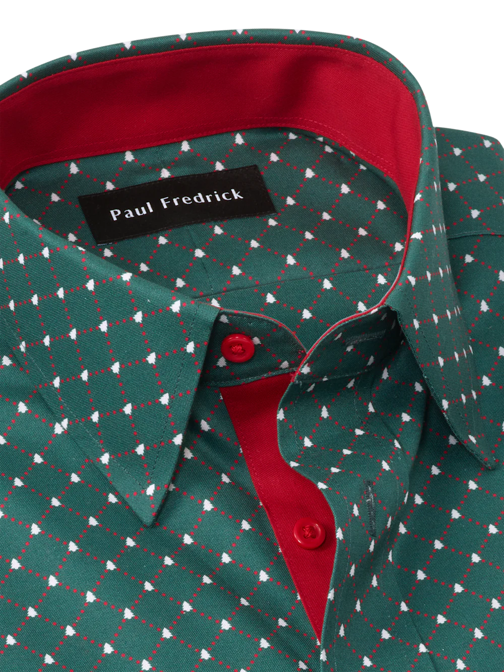 Comfort Stretch Non-Iron Novelty Dress Shirt With Contrast Trim - Green - Image 7