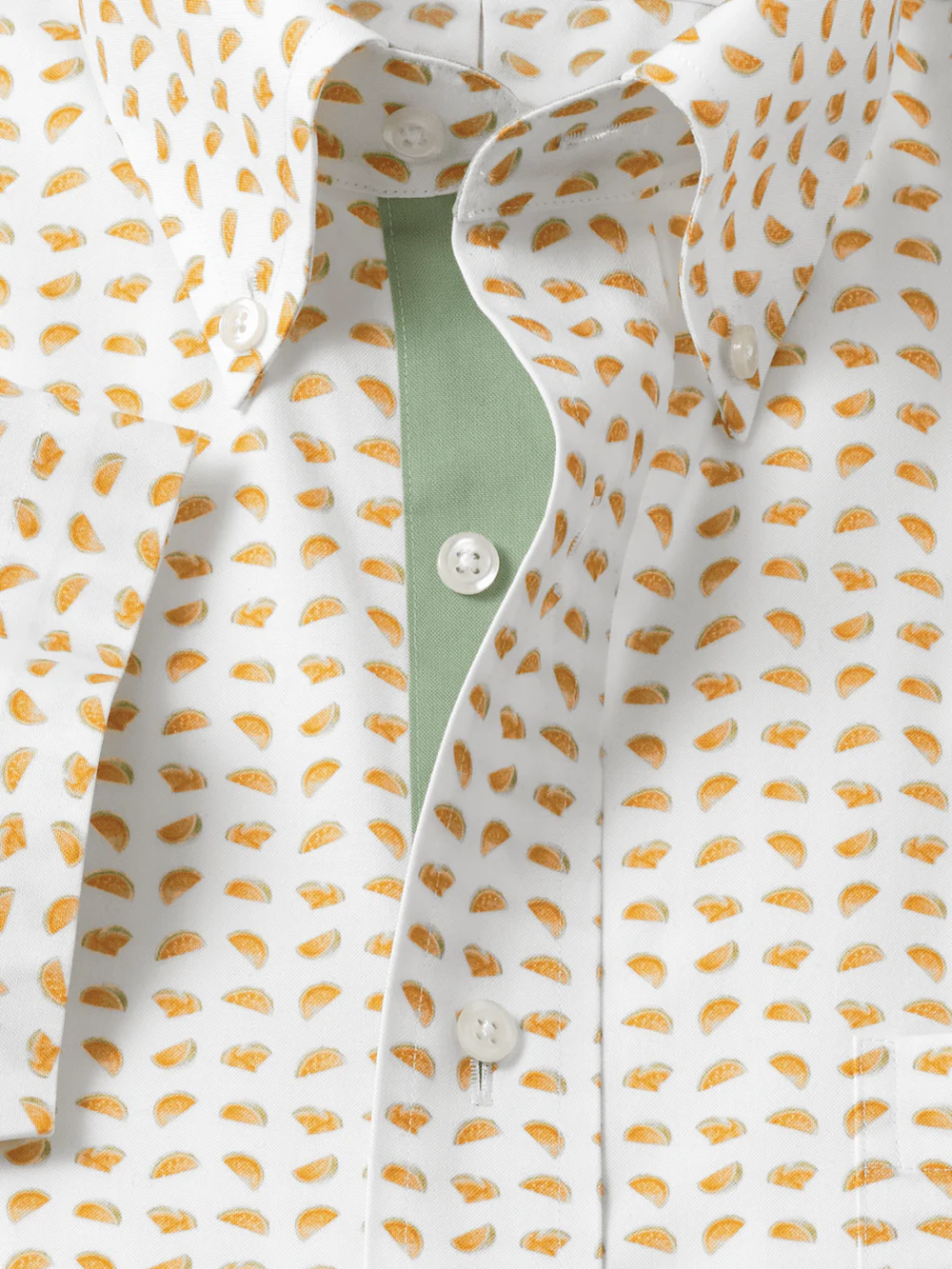 Comfort Stretch Non-Iron Novelty Dress Shirt With Contrast Trim - White/melon - Image 6