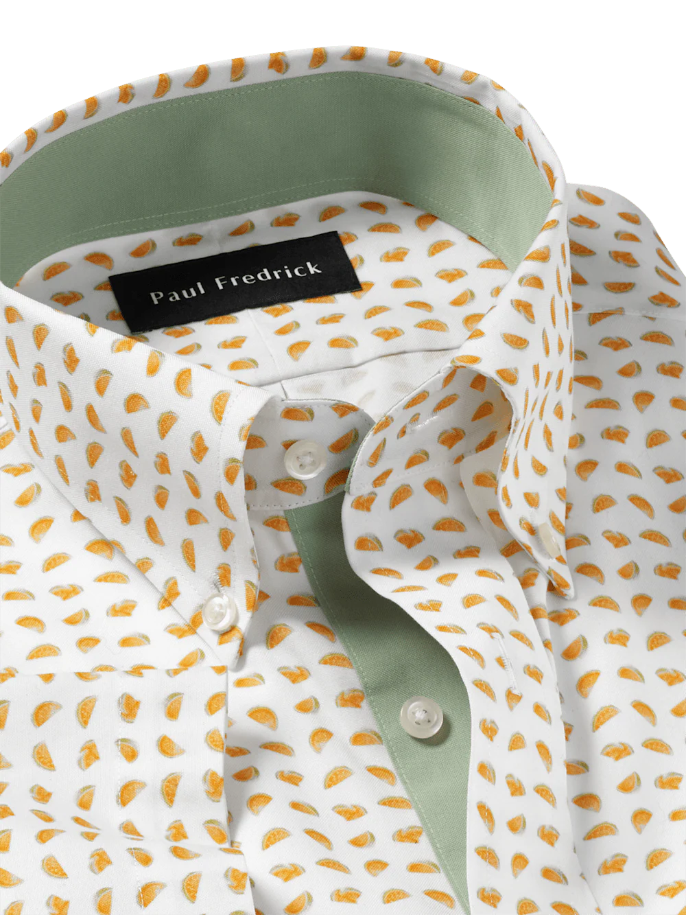 Comfort Stretch Non-Iron Novelty Dress Shirt With Contrast Trim - White/melon - Image 7