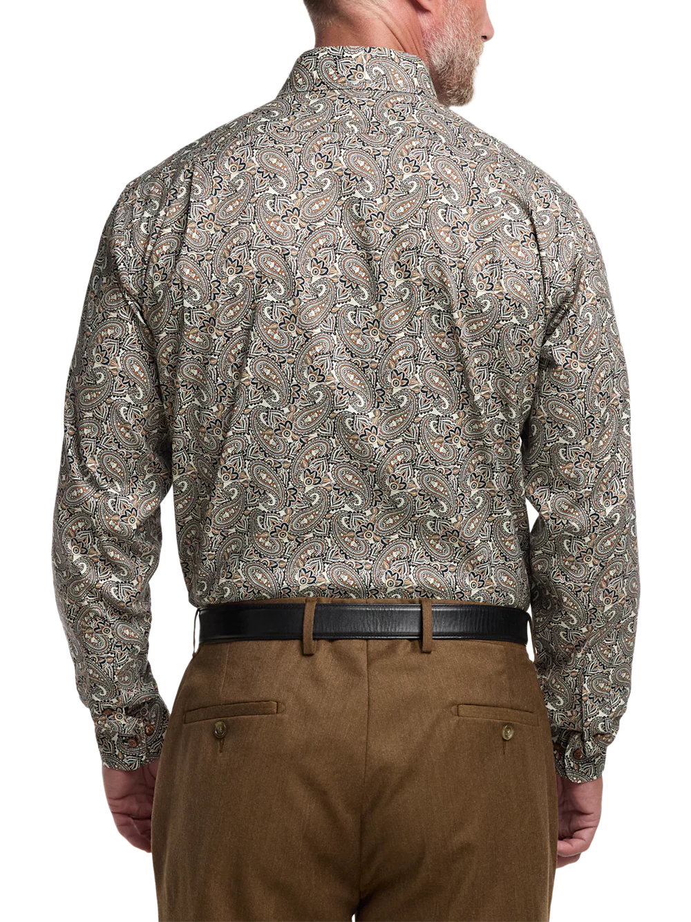 Comfort Stretch Non-Iron Paisley Dress Shirt With Contrast Trim - Multi - Image 5
