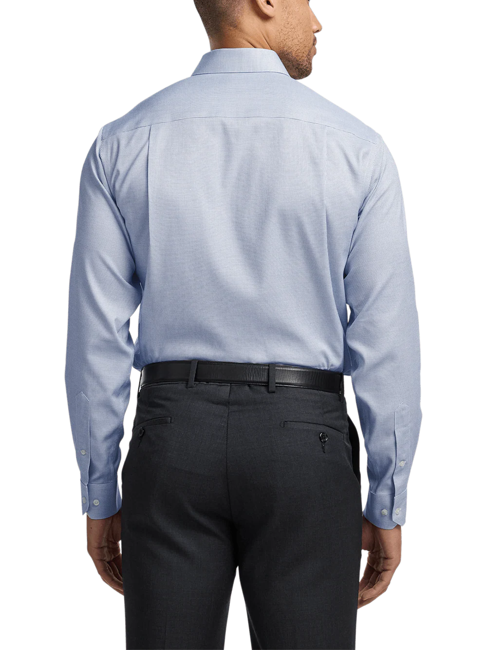 Comfort Stretch Non-Iron Solid Dress Shirt - Cobalt - Image 5