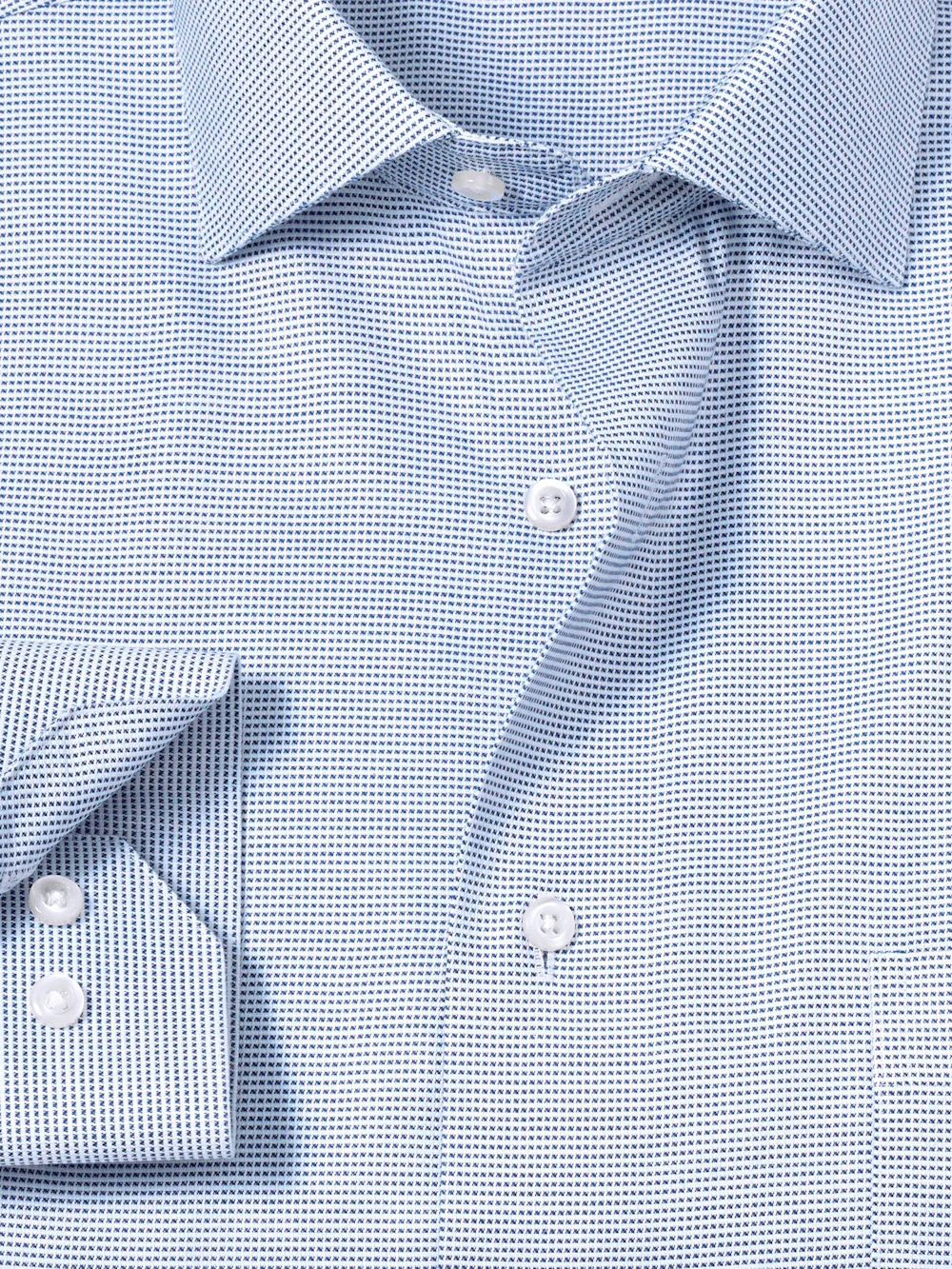 Comfort Stretch Non-Iron Solid Dress Shirt - Cobalt - Image 6