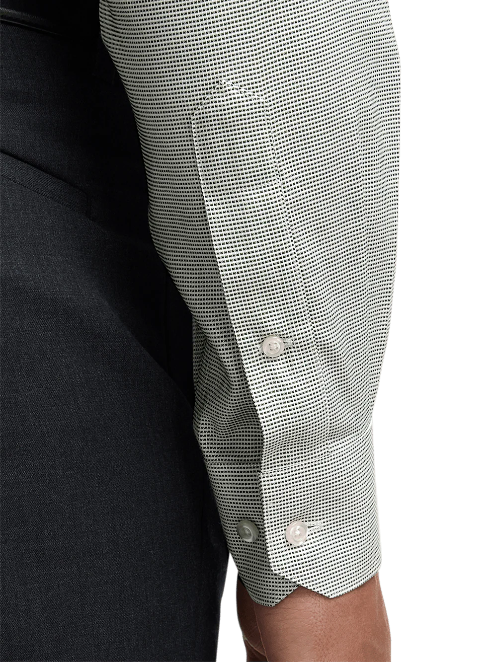 Comfort Stretch Non-Iron Solid Dress Shirt - Green - Image 4