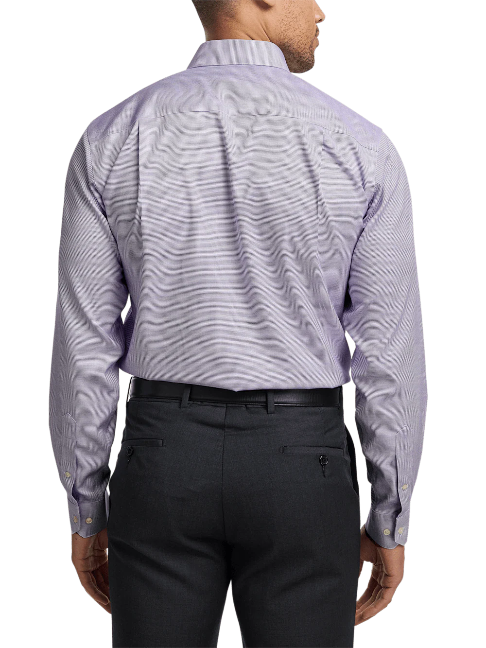 Comfort Stretch Non-Iron Solid Dress Shirt - Purple - Image 5