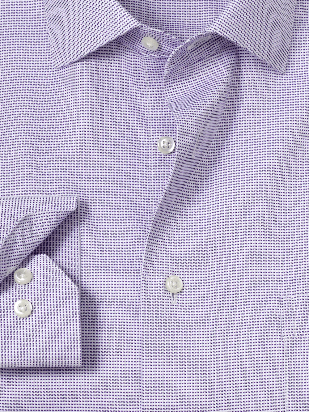 Comfort Stretch Non-Iron Solid Dress Shirt - Purple - Image 6