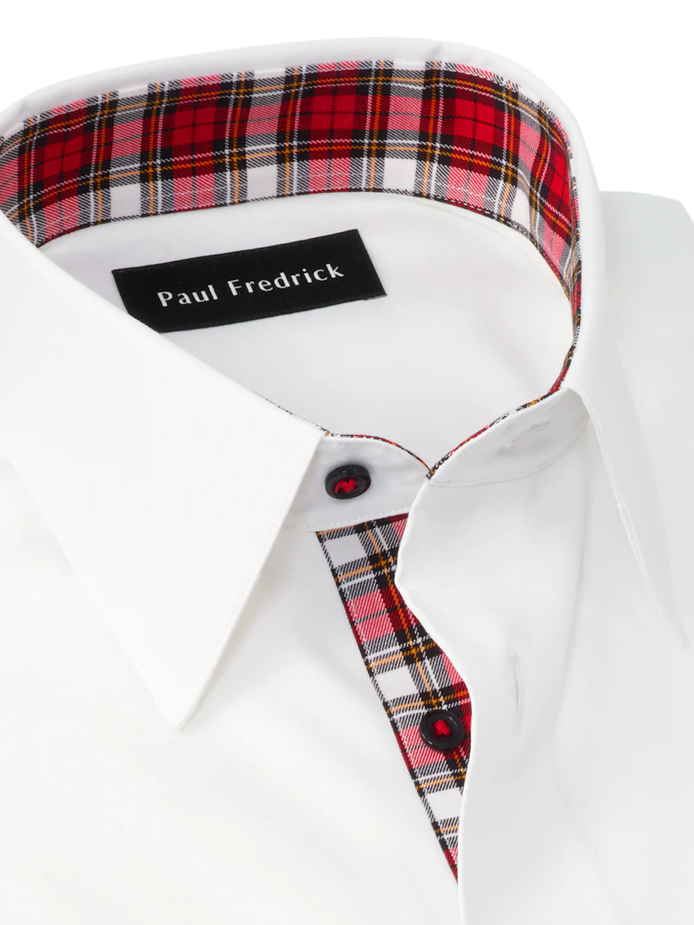 Comfort Stretch Non-Iron Solid Dress Shirt With Contrast Trim - White Multi - Image 7