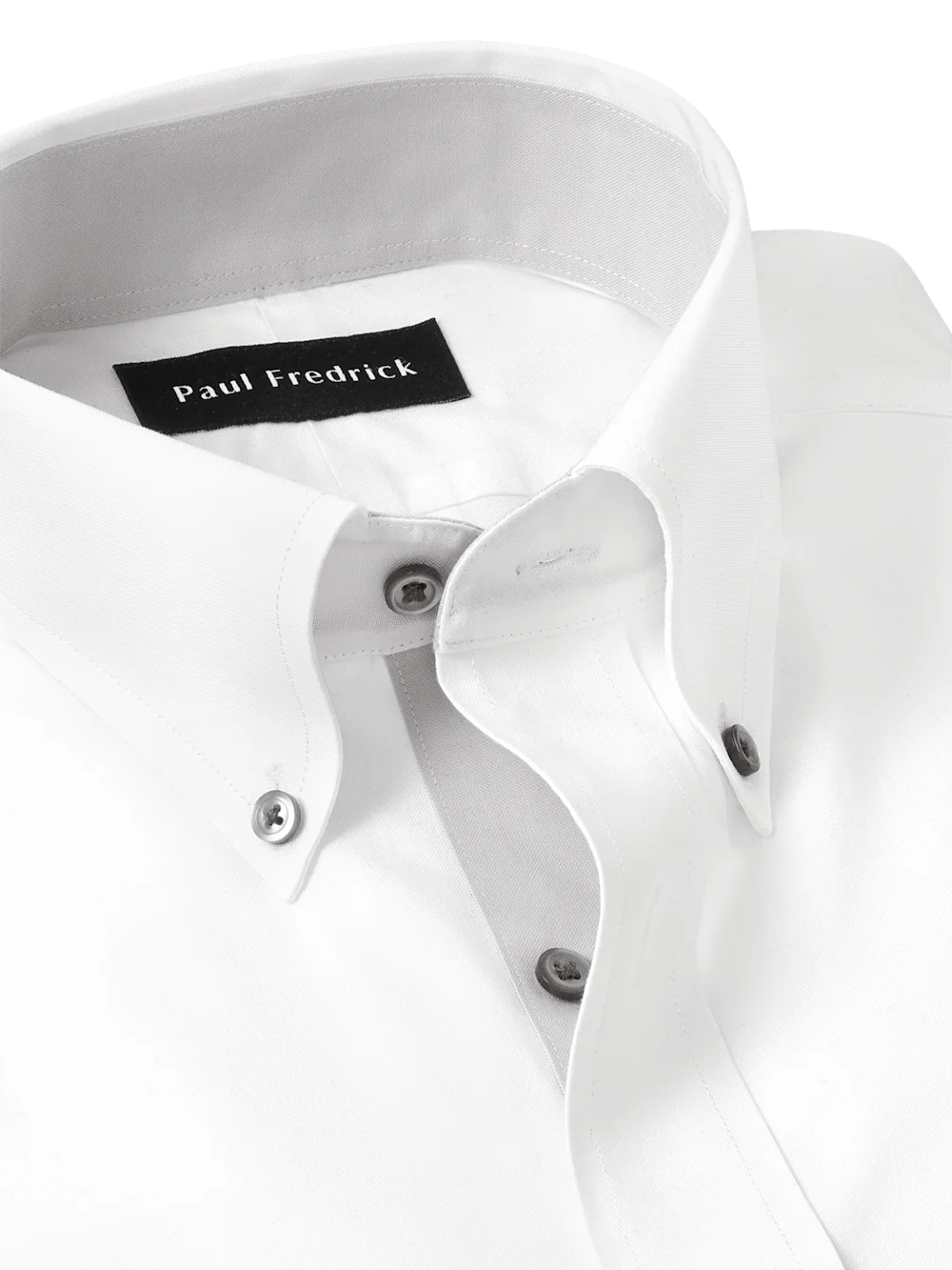 Comfort Stretch Non-Iron Solid Dress Shirt With Contrast Trim - White/grey - Image 7