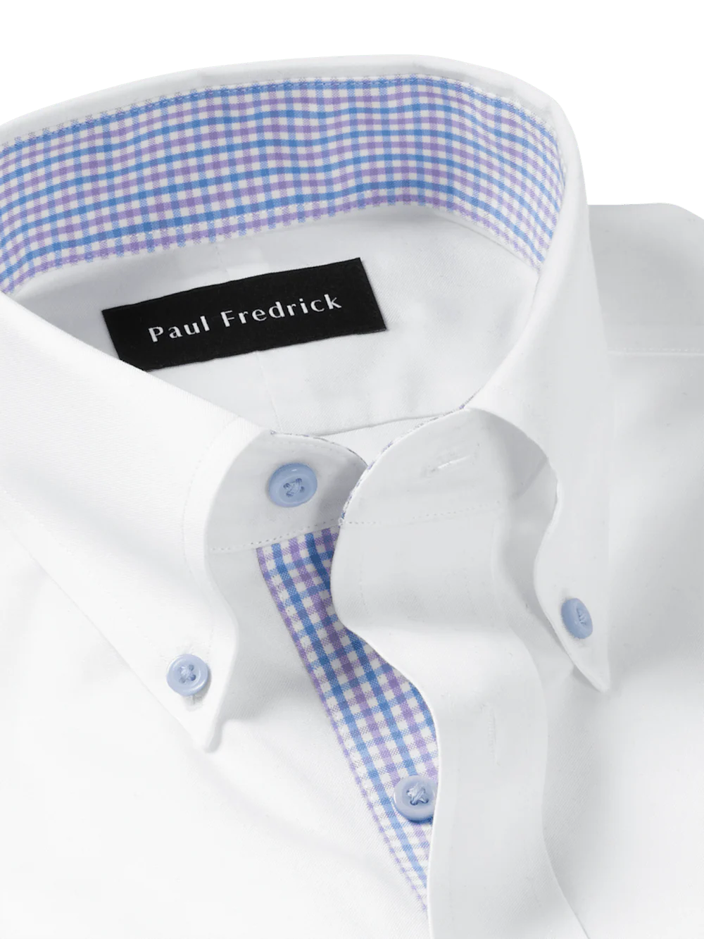 Comfort Stretch Non-Iron Solid Dress Shirt With Contrast Trim - White - Image 7