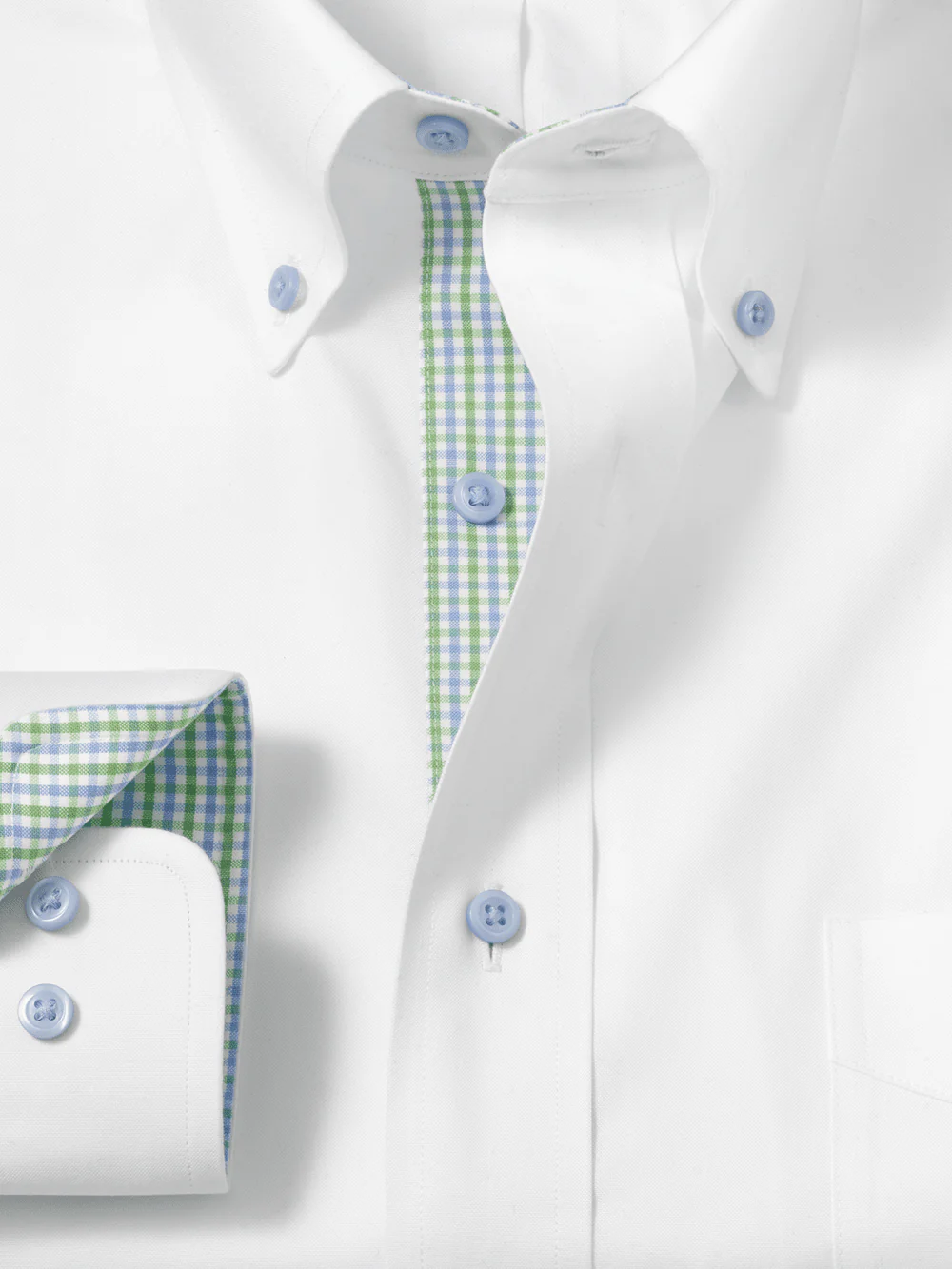 Comfort Stretch Non-Iron Solid Dress Shirt With Contrast Trim - White - Image 6
