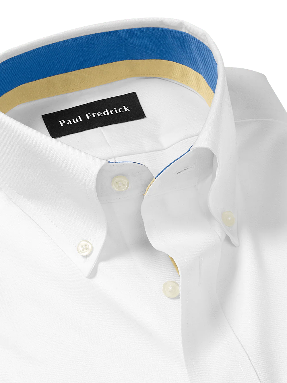 Comfort Stretch Non-Iron Solid Dress Shirt With Contrast Trim - White - Image 7