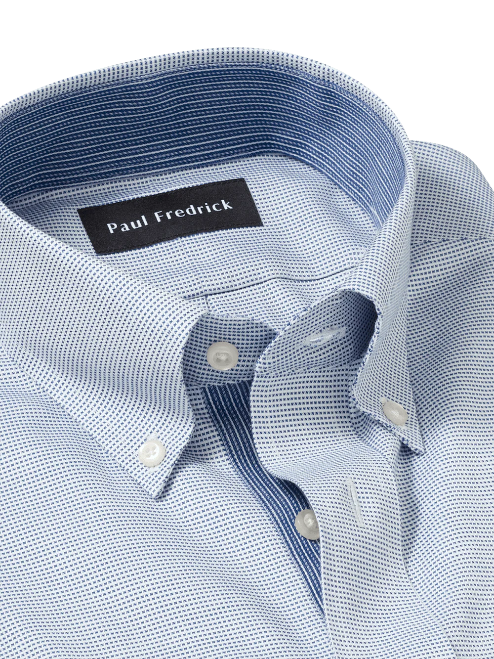 Comfort Stretch Non-Iron Solid Dress Shirt With Contrast Trim - Cobalt - Image 7