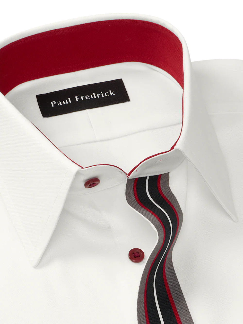 Comfort Stretch Non-Iron Solid Dress Shirt With Contrast Trim - White - Image 7