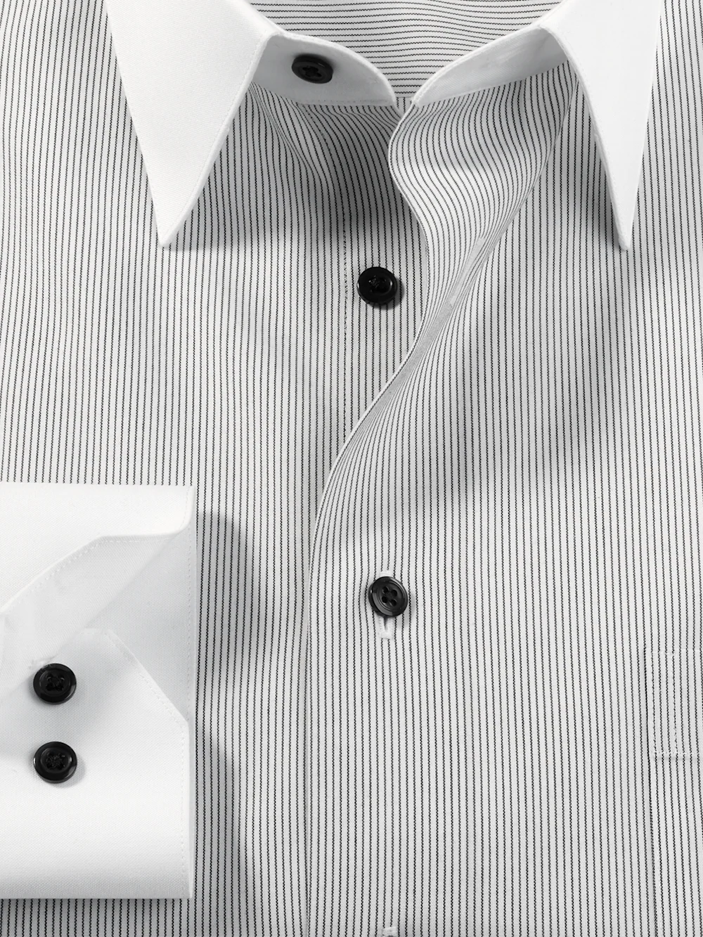 Comfort Stretch Non-Iron Stripe Dress Shirt - Black/white - Image 6