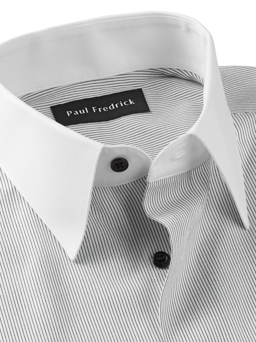 Comfort Stretch Non-Iron Stripe Dress Shirt - Black/white - Image 7