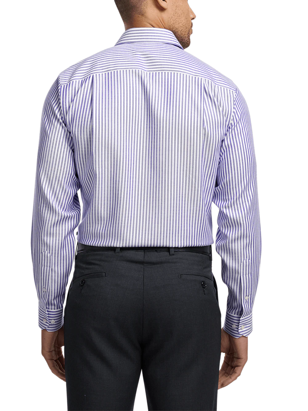 Comfort Stretch Non-Iron Stripe Dress Shirt - Purple - Image 5