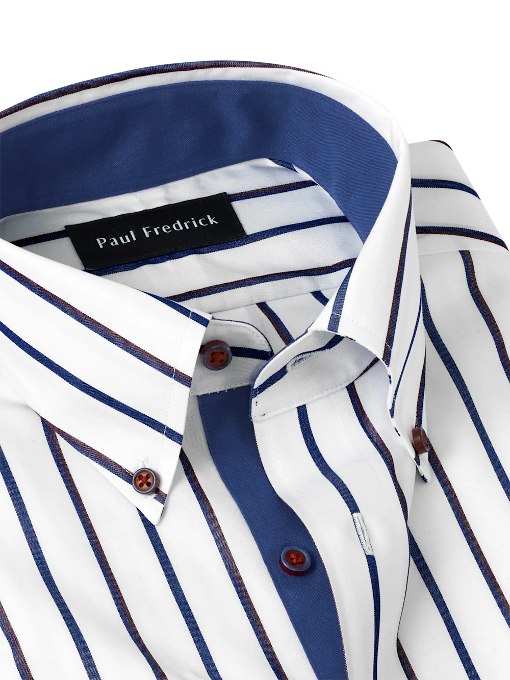 Comfort Stretch Non-Iron Stripe Dress Shirt With Contrast Trim - Multi - Image 7