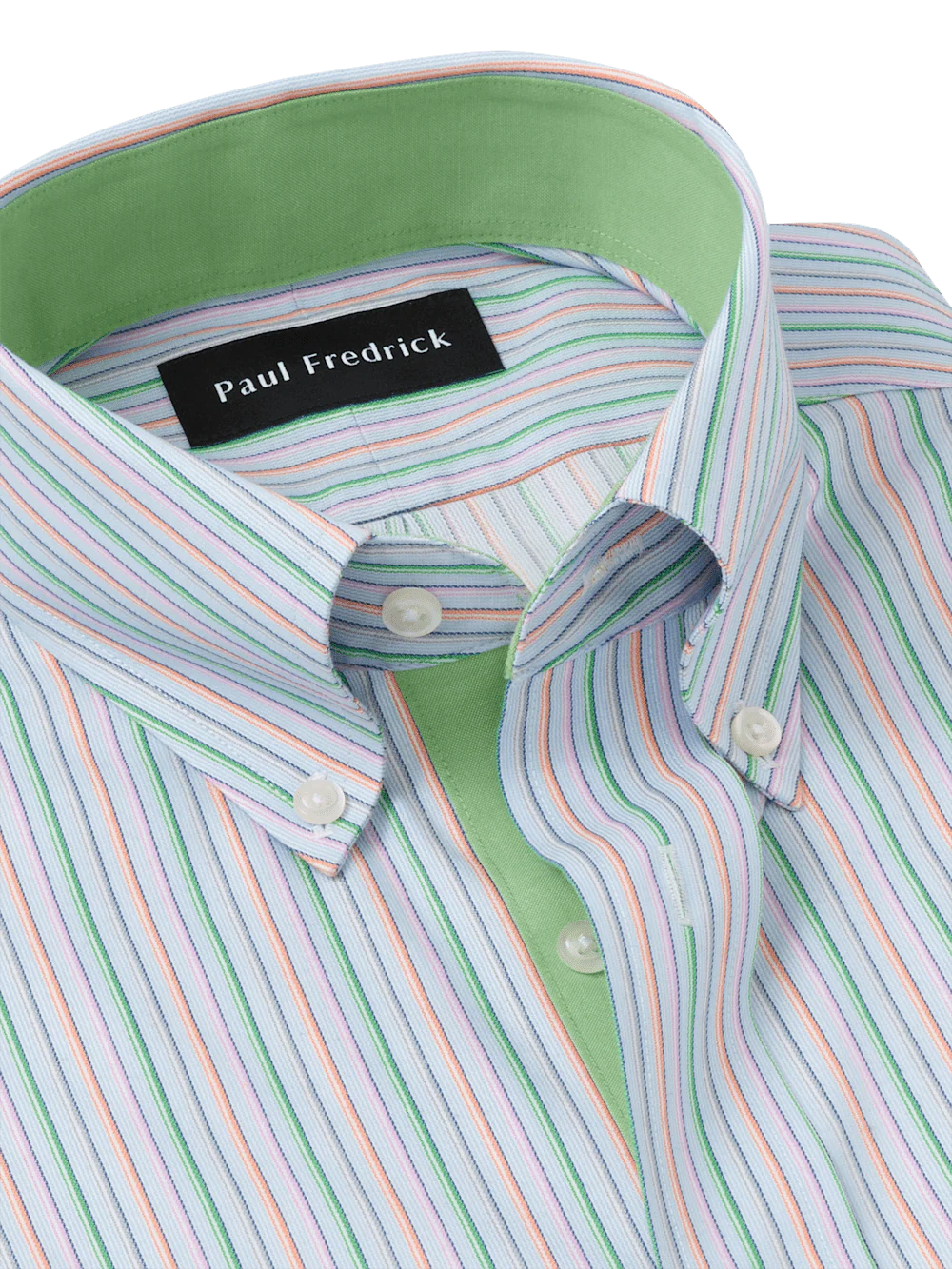 Comfort Stretch Non-Iron Stripe Dress Shirt With Contrast Trim - Multi - Image 7