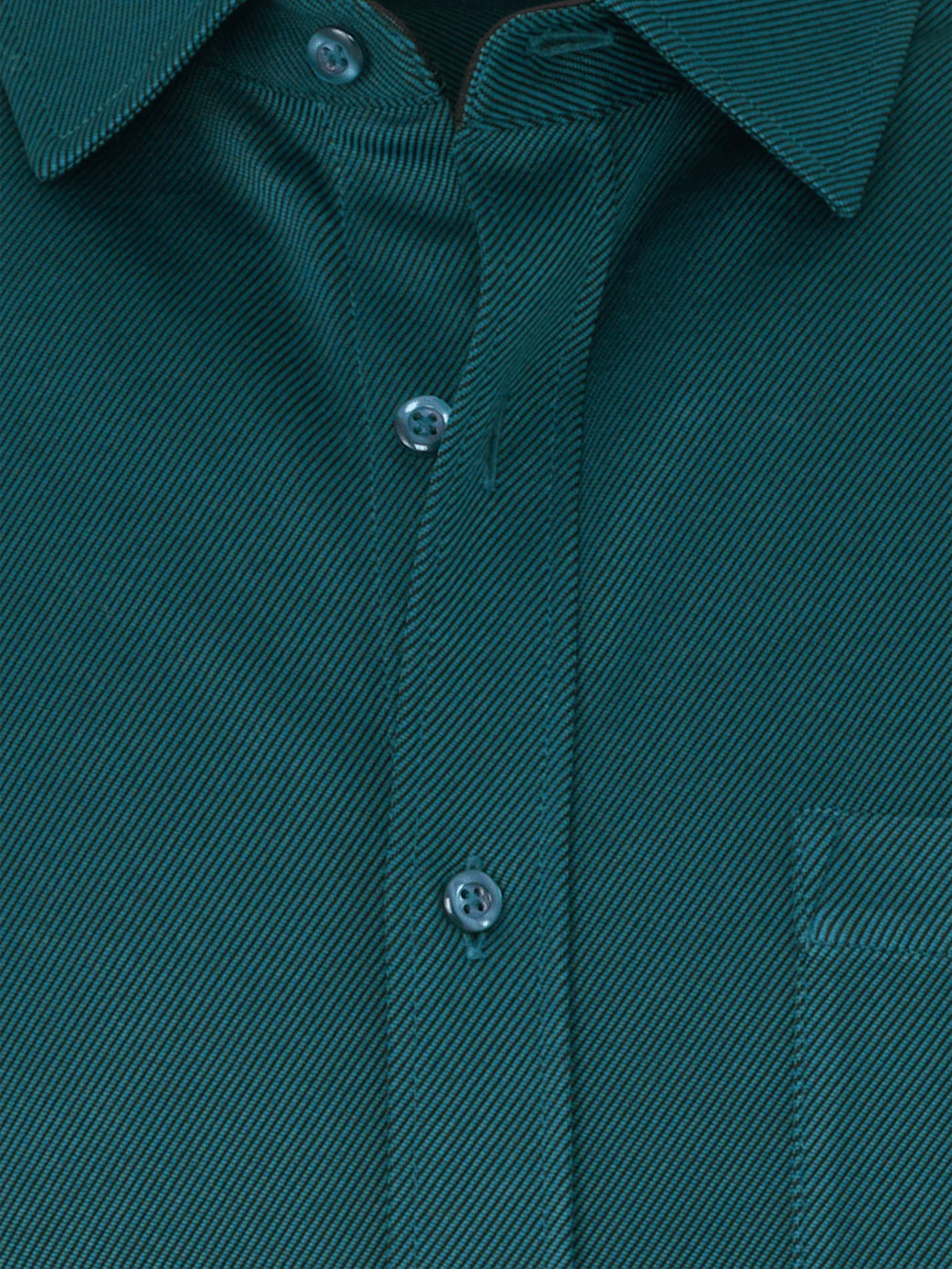 Cotton Blend Button Front Polo - Teal - Image 7