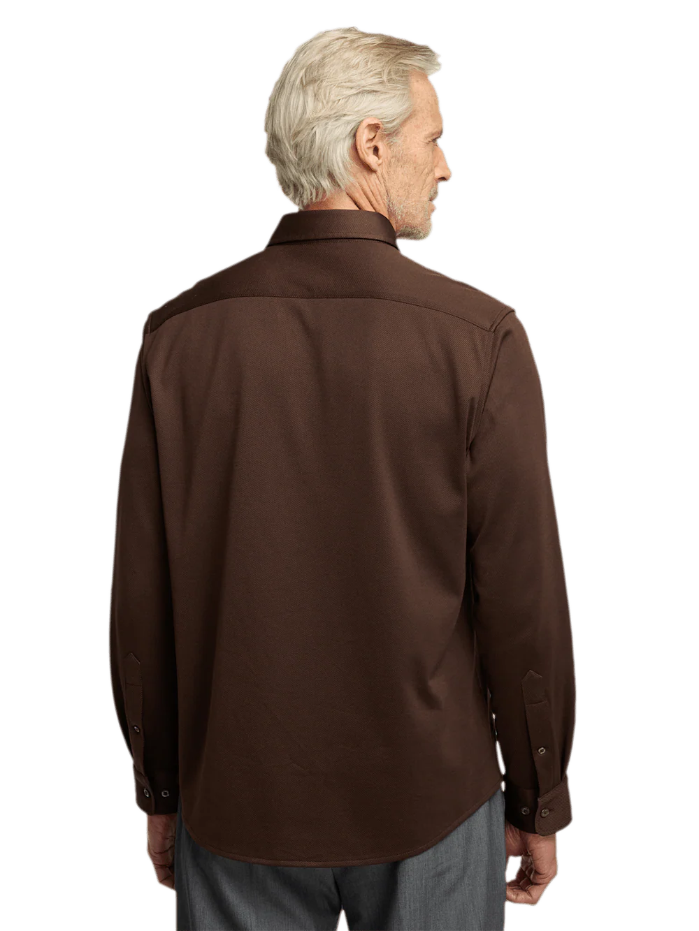 Cotton Blend Button Front Polo - Brown - Image 6